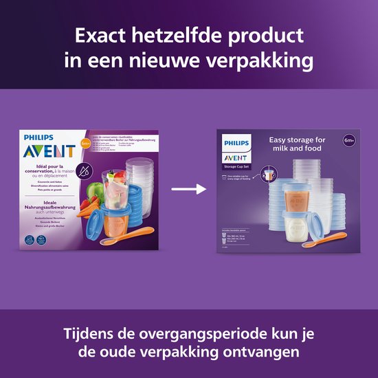 Tasses de conservation des aliments Philips Avent SCF721 / 20 - 180 ml et 240 ml - 20 pièces