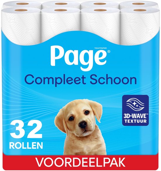 Page® toiletpapier - Compleet Schoon wc papier - 32 rollen - met een vleugje katoen - Voordeelverpakking