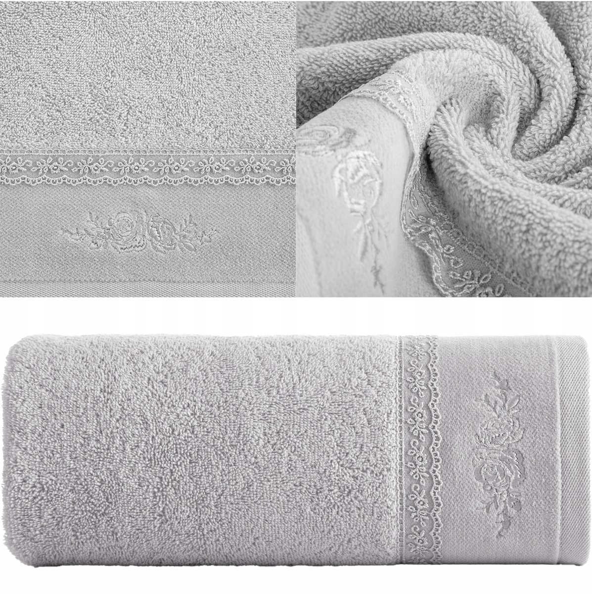 Luxe Zilveren Badhanddoek Katoen 50x90 cm - Perfect Cadeau