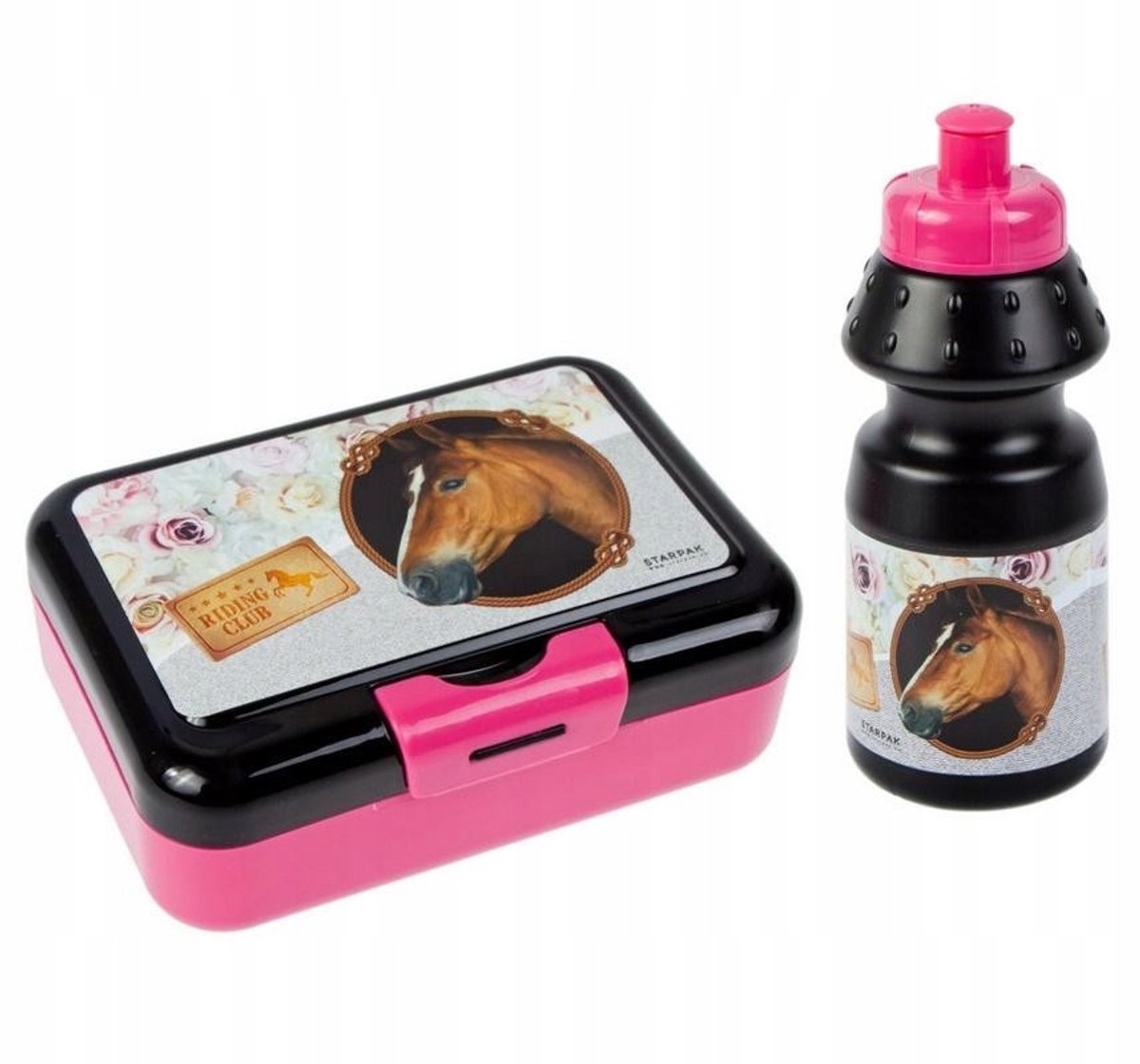 Starpak School Set: 350ml Drinkfles & Broodtrommel met Paarden