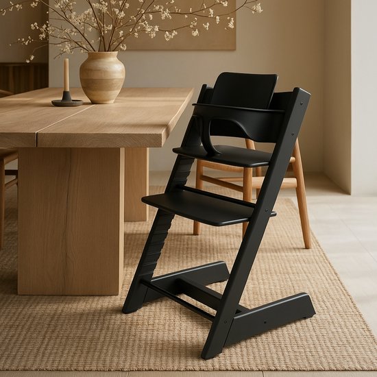 Stoelverkleiner voor Stokke Tripp Trapp - Babyset - Rugleuning & Beugel - Zwart — afbeelding 4
