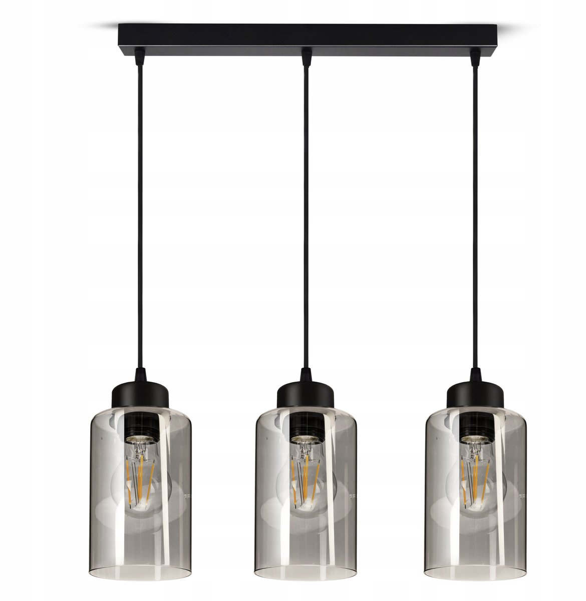 Hanglamp Glazen Buis Zwart Glas LED E27 - Modern Design