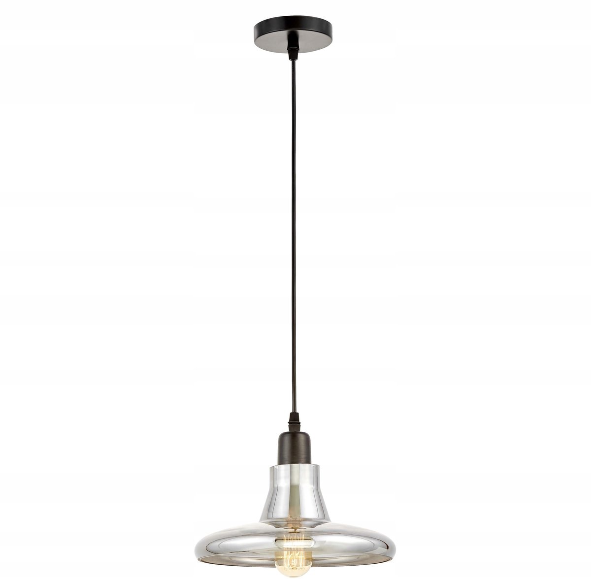 Lumina Deco Altoni Hanglamp - Modern Glas, Zwart/Grijs, E27