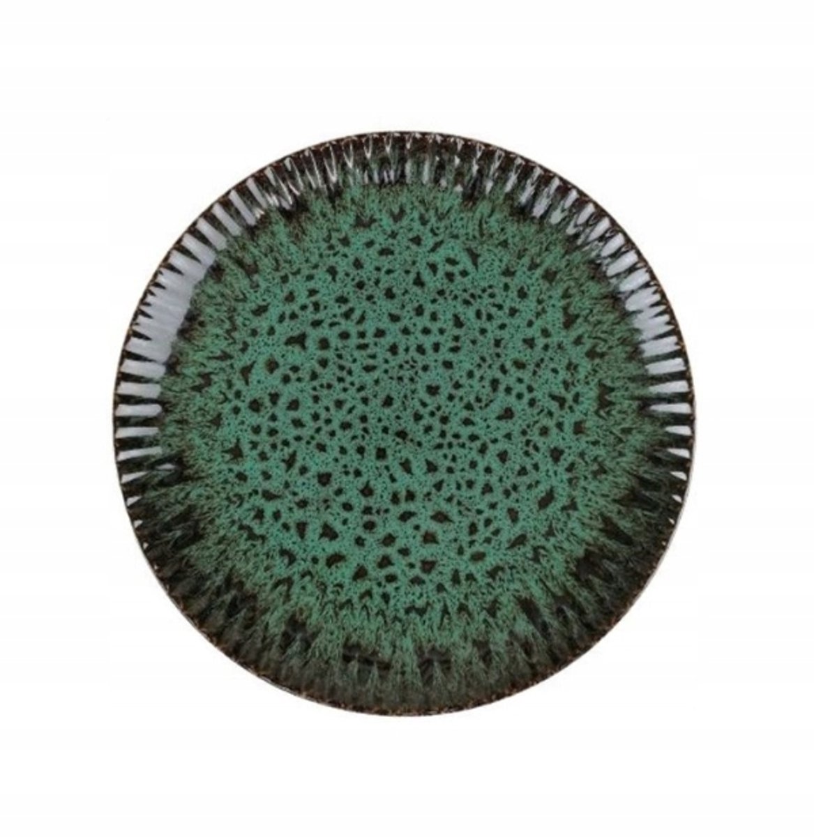 Lubiana Steengoed Malachit Cosmos Dessertbord 20,5 cm - Flessengroen