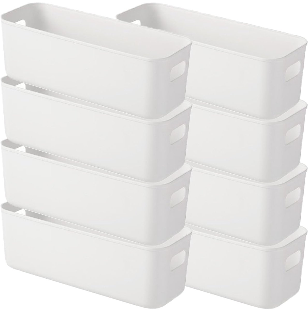 Unyqoos® Set van 8 compacte opbergmanden voor keuken, badkamer en kantoor