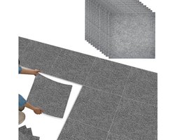 OIMG 20 donkergrijze zelfklevende tapijttegels - Tapijttegels - Duurzame tapijtvloer - 30 x 30 cm - Antislip- afwasbaar - Geschikt voor kantoren- woonkamers- slaapkamers