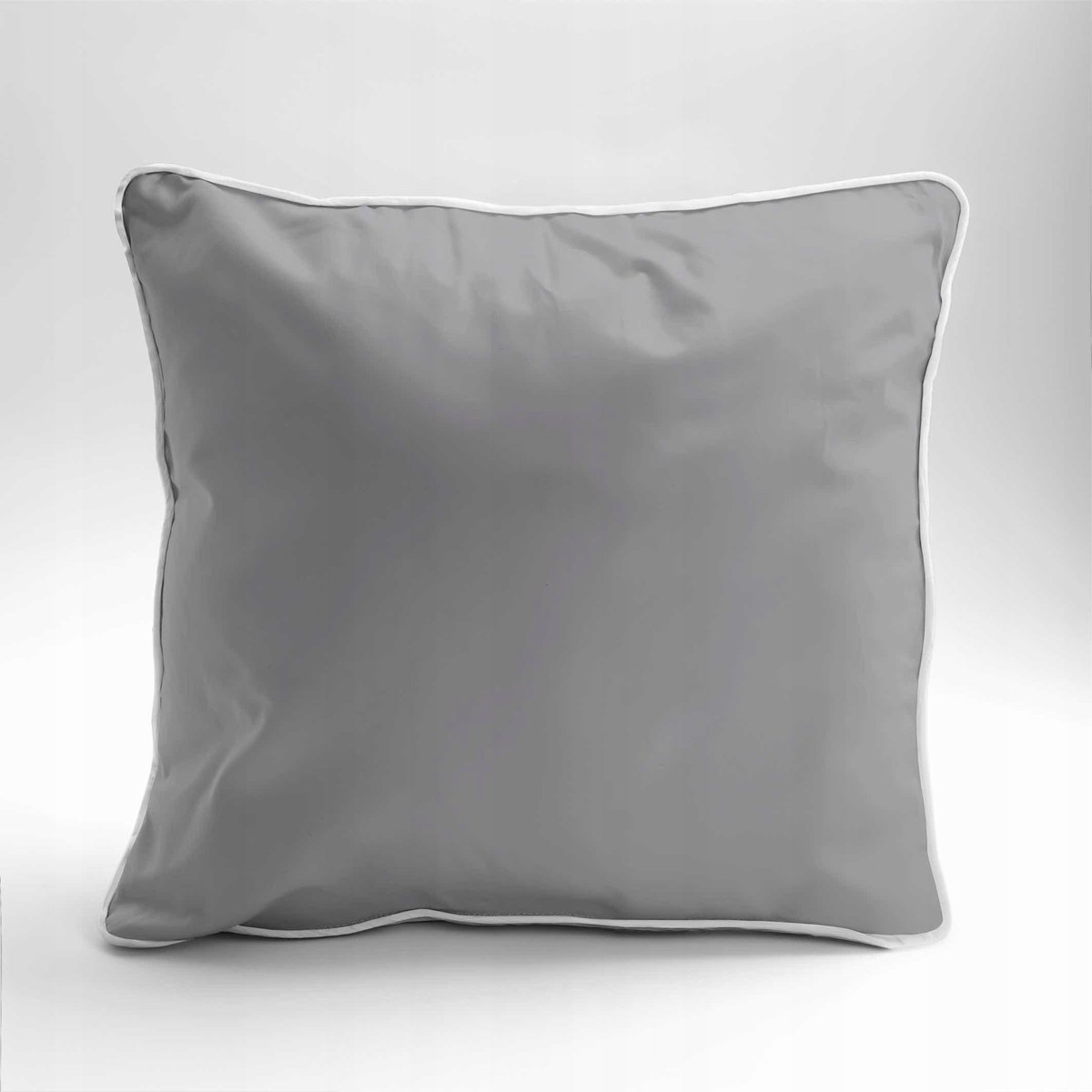 Mako Satin Kussensloop 40x40cm Lichtgrijs met Paspel