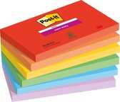 Post-it - Super Sticky notes Playful | 90 vel | ft 76 x 127 mm | geassorteerde kleuren | pak van 6 blokken