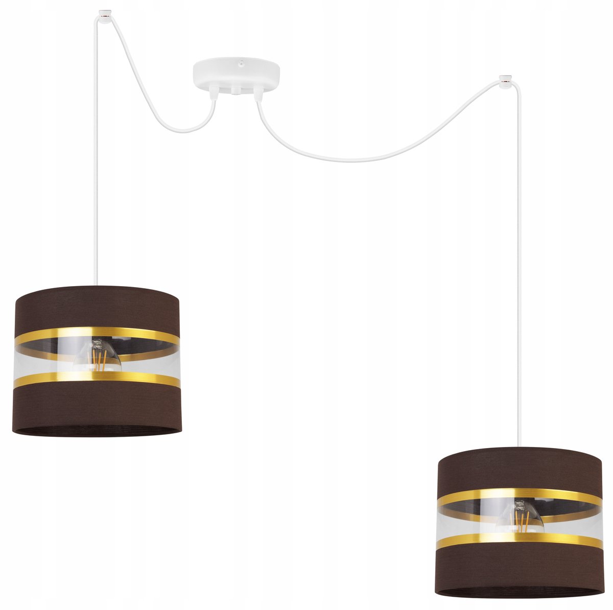 Spider Plafondlamp Glamour Goud met stoffen kap - Verstelbaar