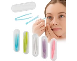 5× Contactlens Verwijderaar & Applicator Set – 4-in-1 per Pack (Verwijderaar, Applicator, Pincet & Opbergdoosje) – Siliconen & Kunststof – Draagbaar & Hygiënisch – Reisset voor Zachte/Harde/RGP-Lenzen