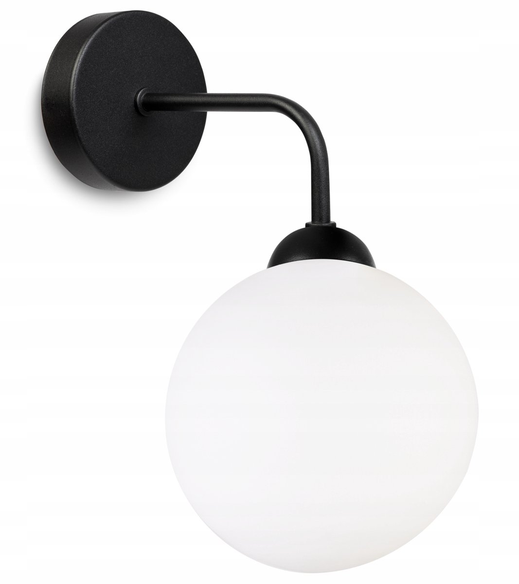 Florence Wandlamp Plafond Wit Glas LED E27 Zwart Metaal