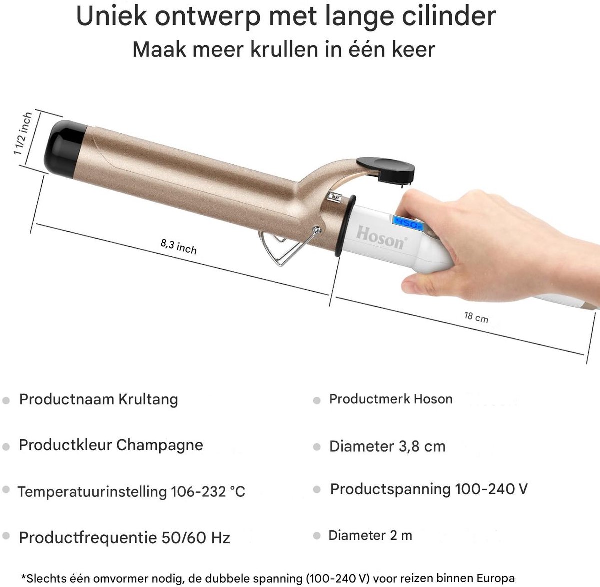 Krultang Met Klem - Krultangen - 22 Mm Keramische Turmaline - afbeelding 2