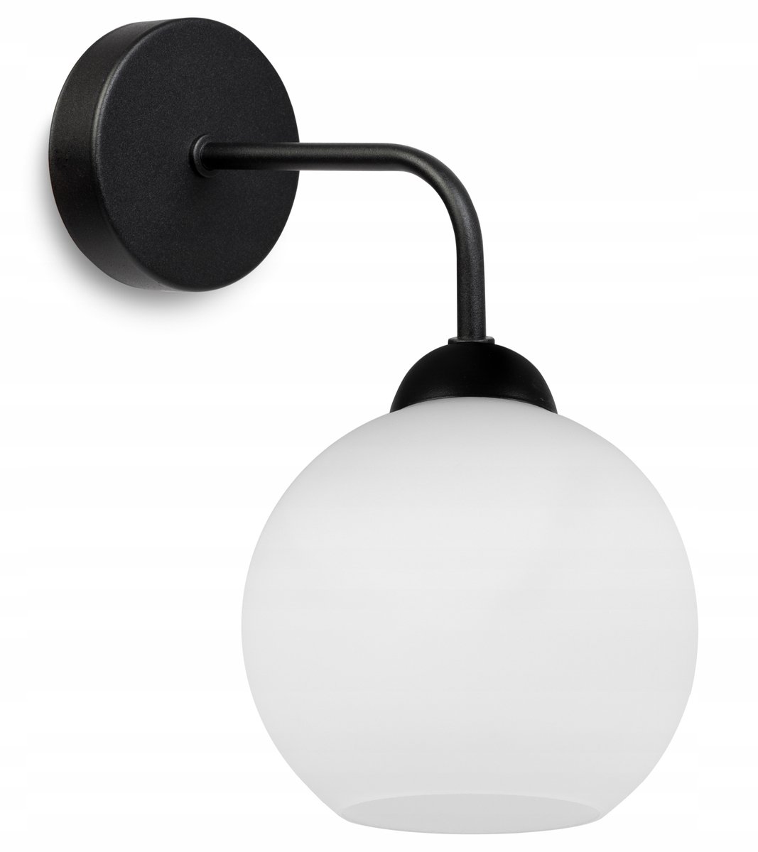 ELIZA Wandlamp met Glazen Kap - Zwart/Wit