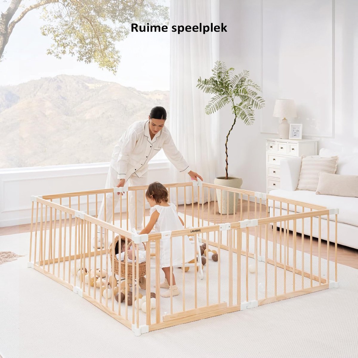 Grote grondbox inklapbaar hout 172×172 cm – Grondbox opvouwbaar met deurtje incl. zuignappen – Stevig- 8 Panelen van 80 cm — cadeau in Cadeau-ideeën - foto 7