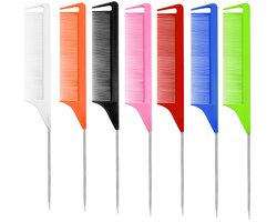 Puntkam - 7 Stuks - Professionele Metalen Toupeerkam - Kapperskam - Styling Kam - Haarkam - Hoofdkam - Barber Kam - Anti Klit Kam - Haarverzorging - Kam - Kapperskam - Styling Tool - Geschikt Voor Scheiden Van Haar
