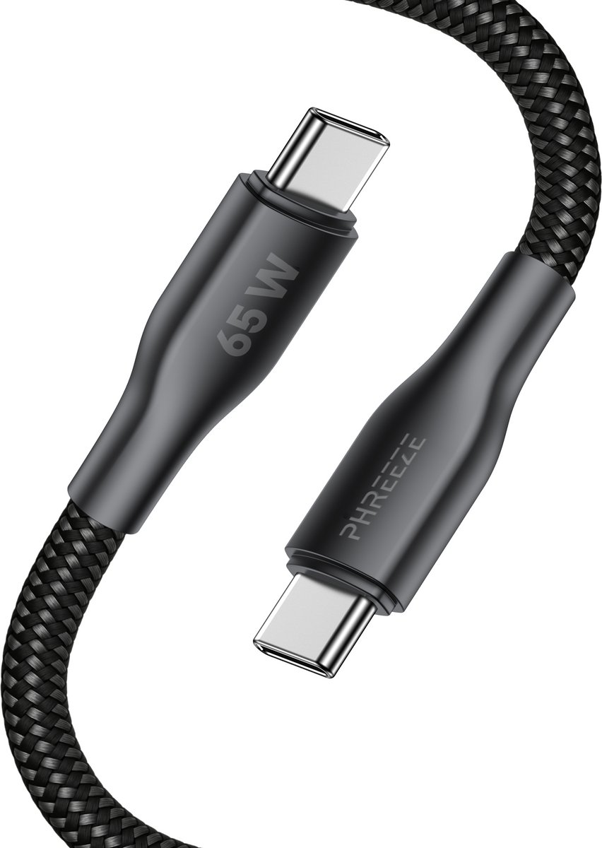Usb C oplaadkabel - Usb C naar usb C - oplader kabel - 1m - nylon - Phreeze