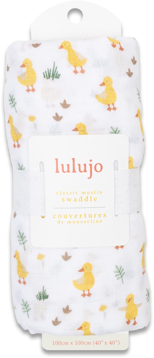 Lulujo - hydrofiele doek - swaddle - katoen - 100x100 cm - Duck van Merkloos — afbeelding 4