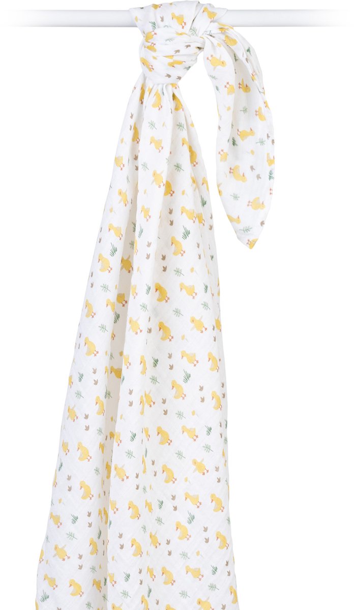 Lulujo - hydrofiele doek - swaddle - katoen - 100x100 cm - Duck van Merkloos — afbeelding 3