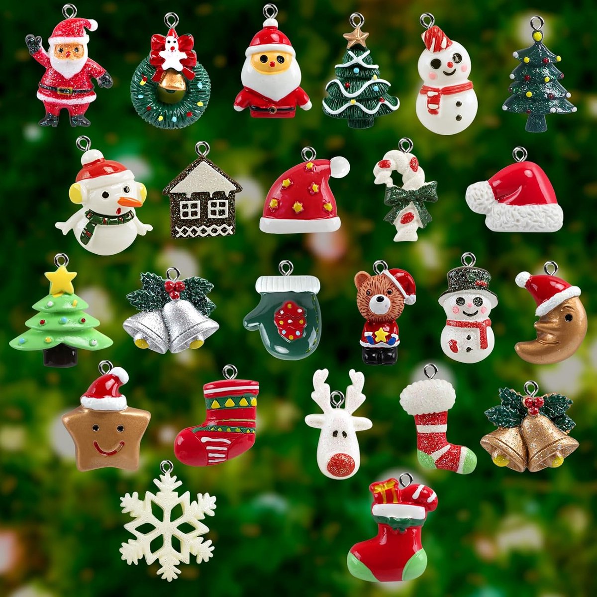 Set van 24 Kerstboomdecoraties – Adventskalender Vullers voor Kinderen | Feestelijke Ornamenten Set van 24 kerstboomdecoraties in diverse feestelijke ornamenten voor kinderen.
