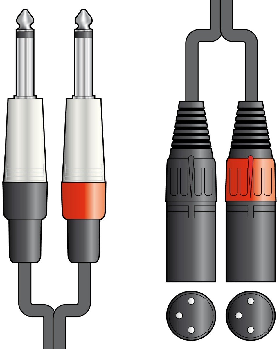 Citronic Audio kabel 2x 6.3 mono jack - 2x XLR male