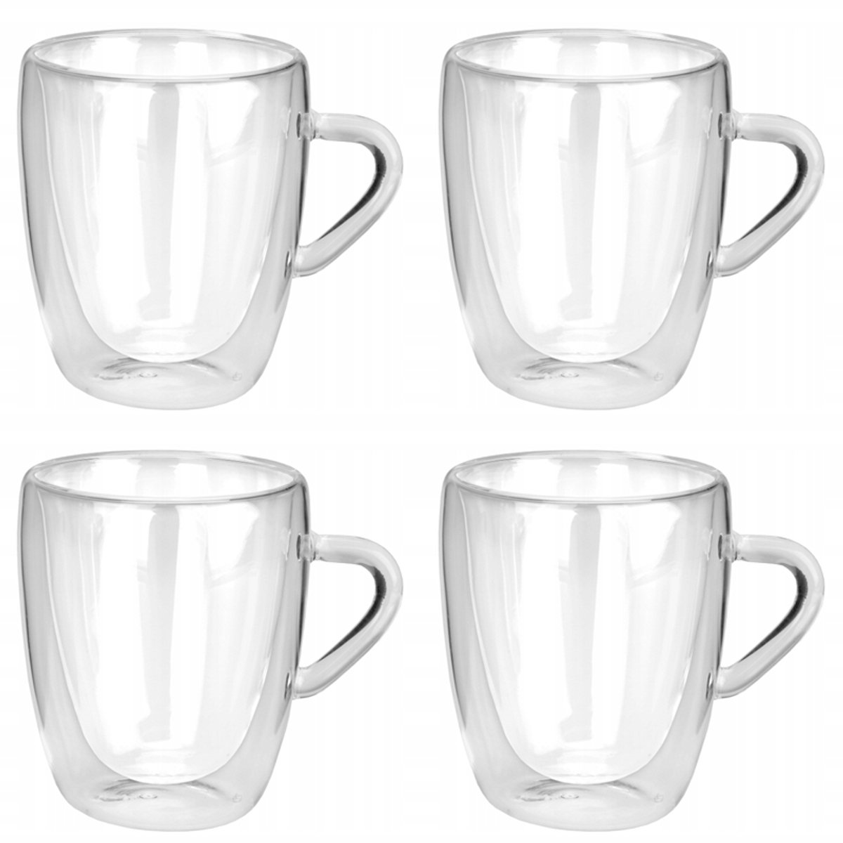 Ravi thermische glazen 4x 280ml - dubbelwandig borosilicaatglas