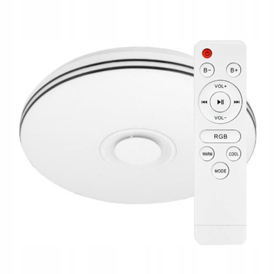 Lindby LED plafondlamp Elpida, luidspreker, wit, 39cm