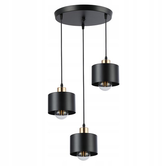 Moderne industriële plafondlamp, zwart, kroonluchter