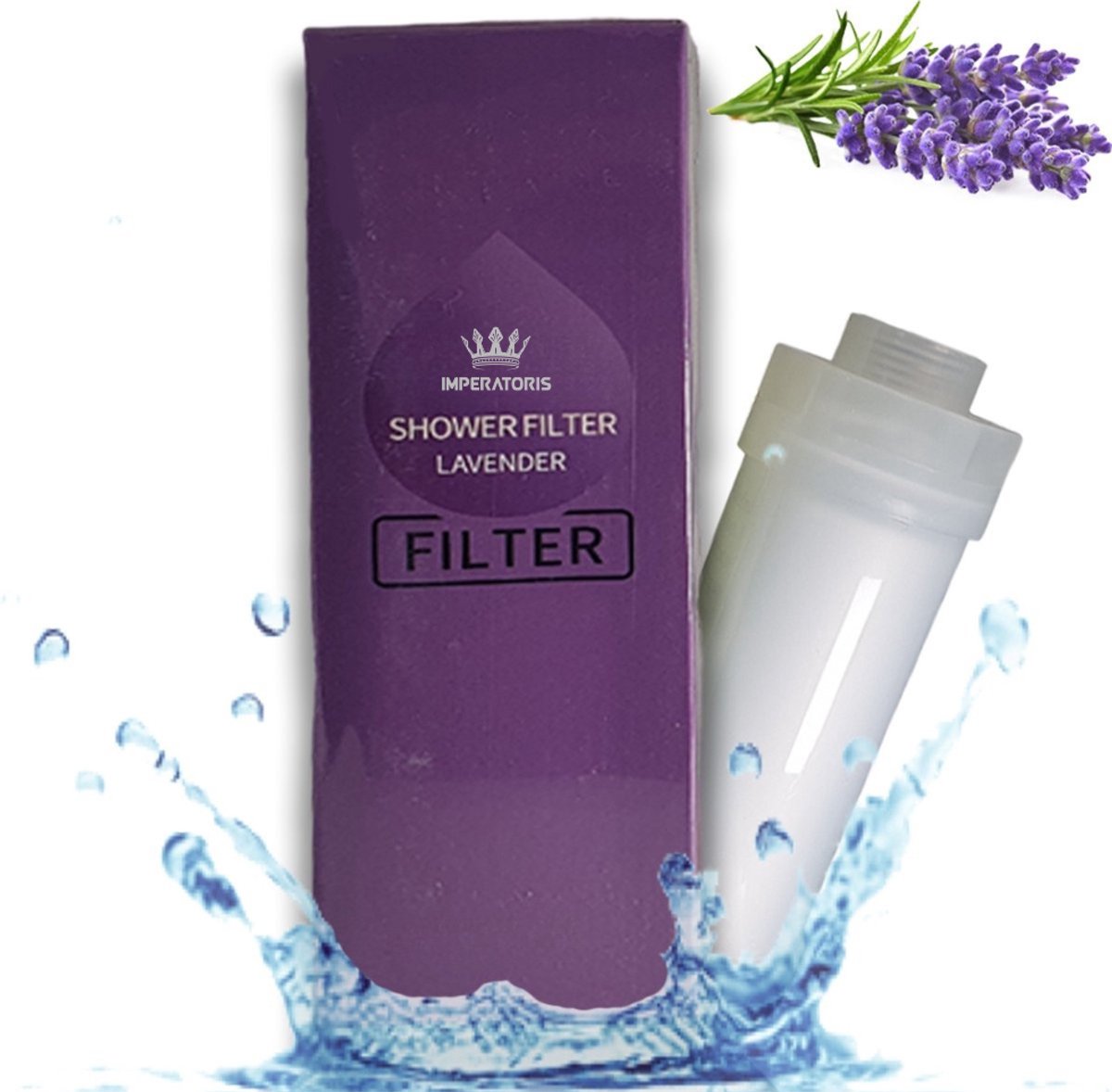 Imperatoris | Douchefilter- Waterfilter Voor Douchekop met Geur - Shower Filter - Kraanfilter - Spa Gevoel - Lavendel