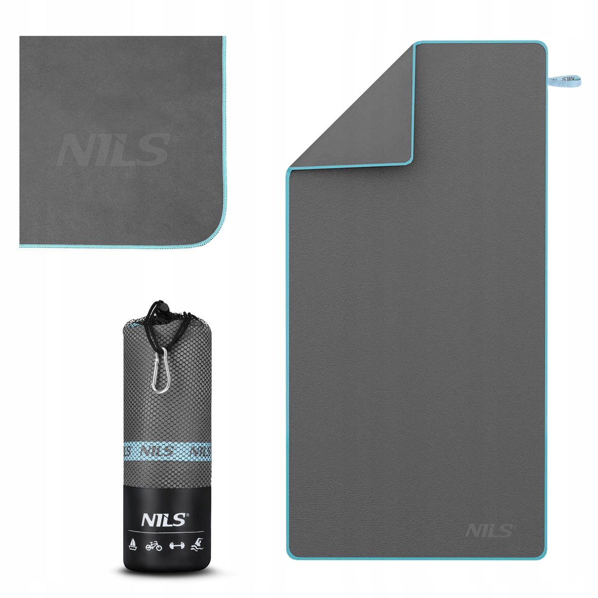 Nils NCR13 Sneldrogende Microvezel Handdoek 200x90cm - Grijs