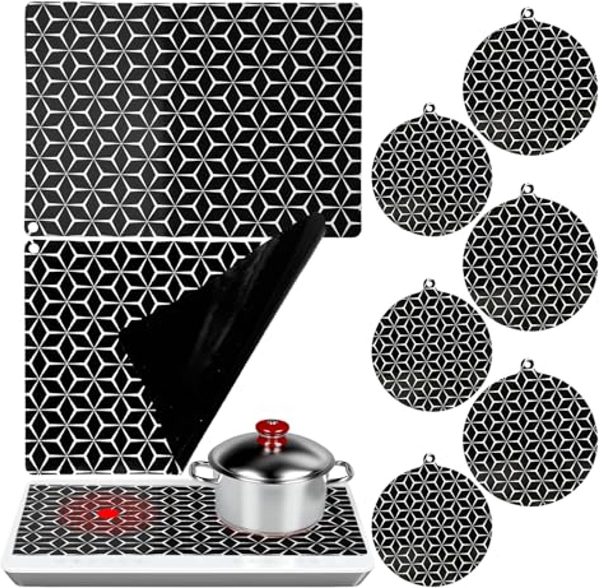 Siliconen Inductiebeschermingsmat - 8 stuks voor optimale bescherming