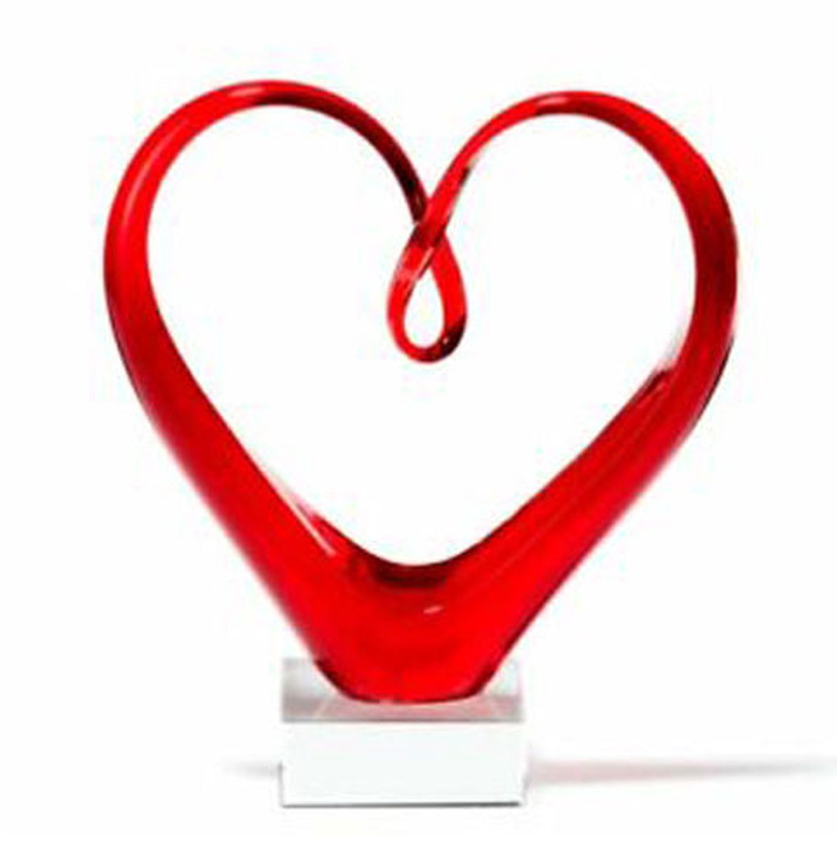 Leonardo Heart Glazen hart - Rood - H24 cm