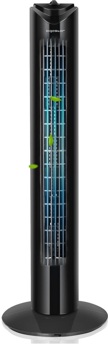 Bol.com Aigostar 33A5L Torenventilator - Timer - Oscillerende kolomventilator - Design ventilator staand - h:82cm - 45W - Zwart aanbieding