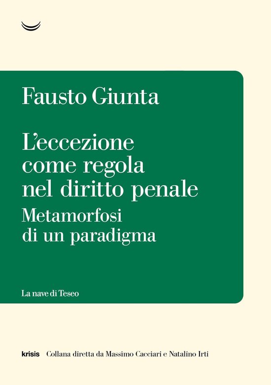 L'eccezione come regola nel diritto penale - cover