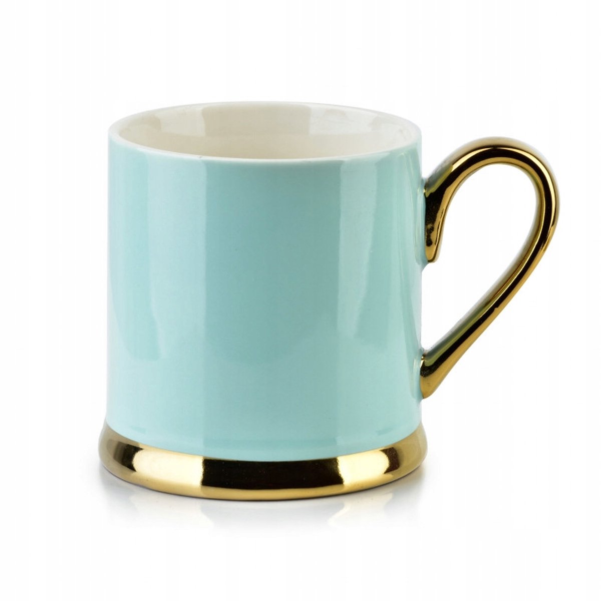 Xavier Porseleinen Mok 340 ml - Mintgroen met Gouden Accent