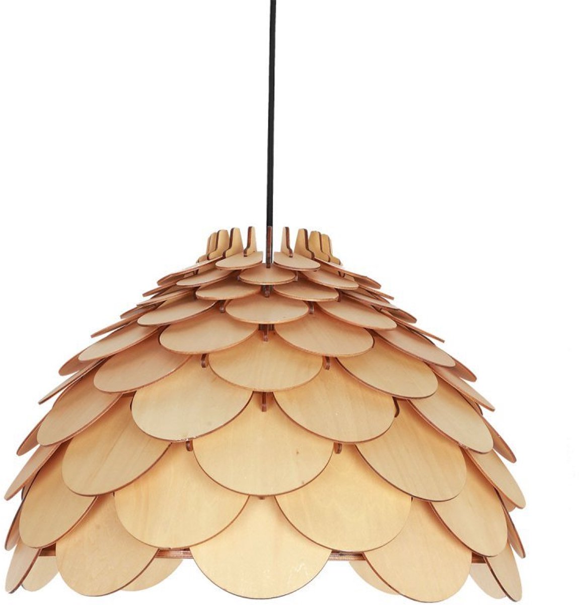 Lichte Prestige Burgo hanglamp - Hout, E27, Scandinavisch design