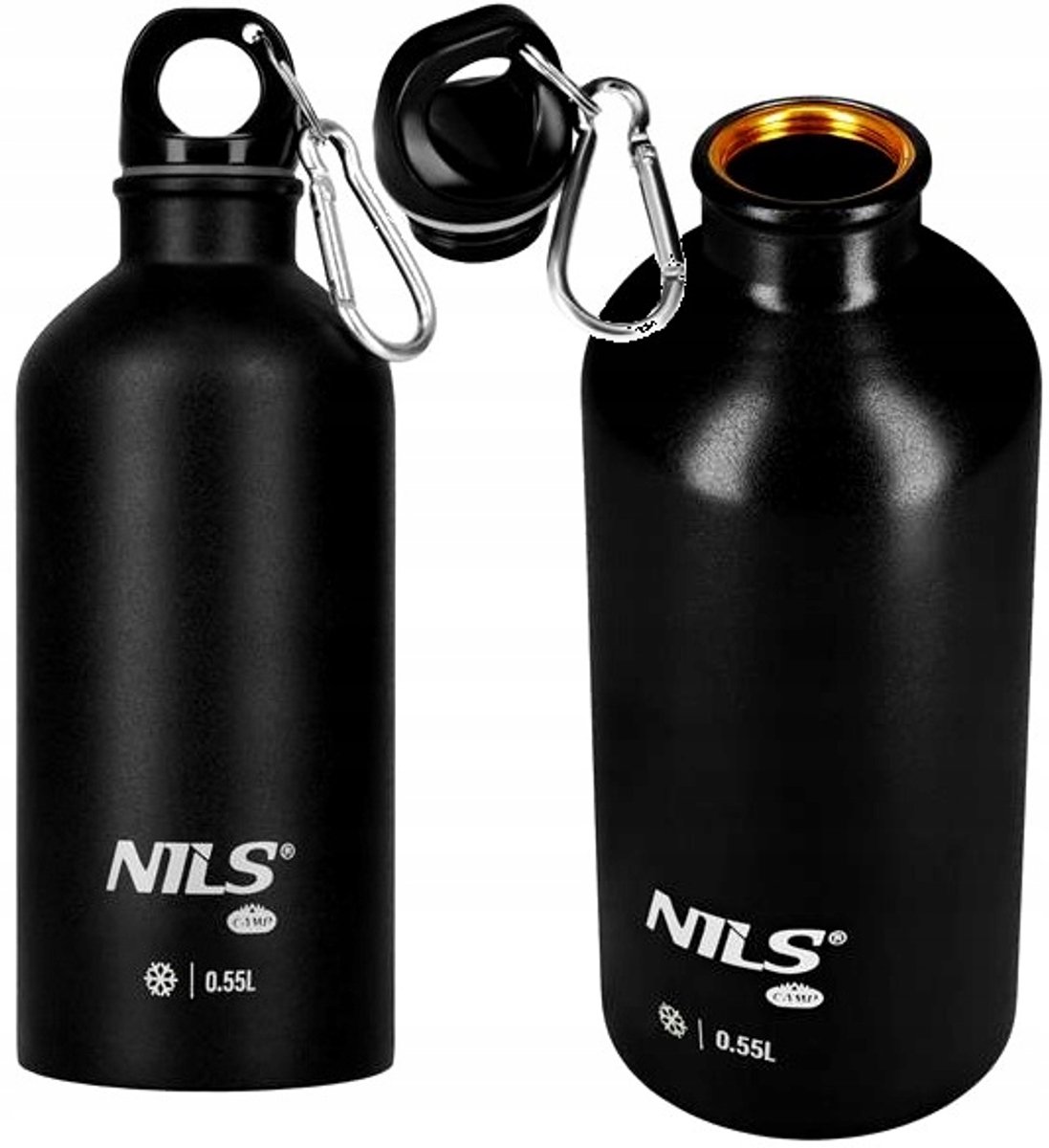 Nils Camp NC3801 Thermosfles Zwart 550ml - Houdt 24u Koud