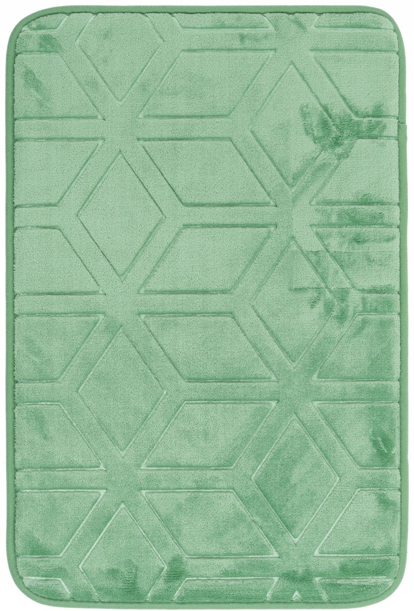 Groen Rechthoekige Badmat 80x50 cm Antislip Polyester