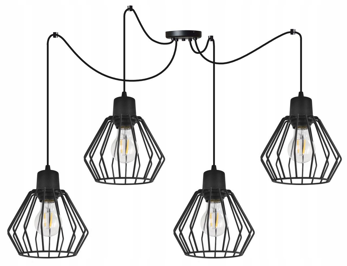 Spider Nuvola Hanglamp Zwart - 4xE27 - Loft Stijl