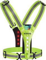 BOWINQ® - London 200 Neon - Reflectievest met LED - Telefoonhouder - USB-C oplaadbaar - Waterdicht - Geel