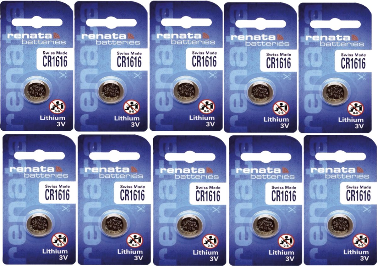 Renata – CR1616 SC CE – Lithium knoopcel batterij – 10 stuks