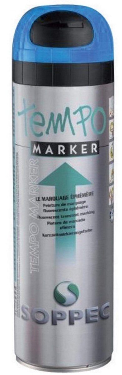 Soppec Tijdelijke Markeerspray Fluo Blauw Spuitbus 500ml