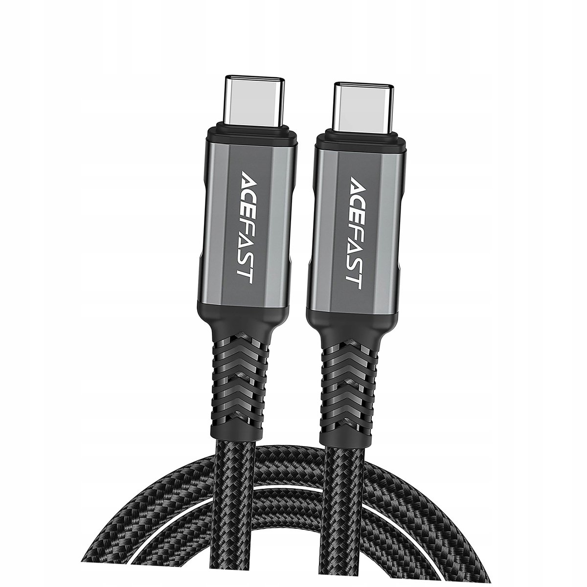 Image of Acefast C1-09 USB4 Kabel USB-C naar USB-C PD3.1 5A 1m Grijs/Zwart