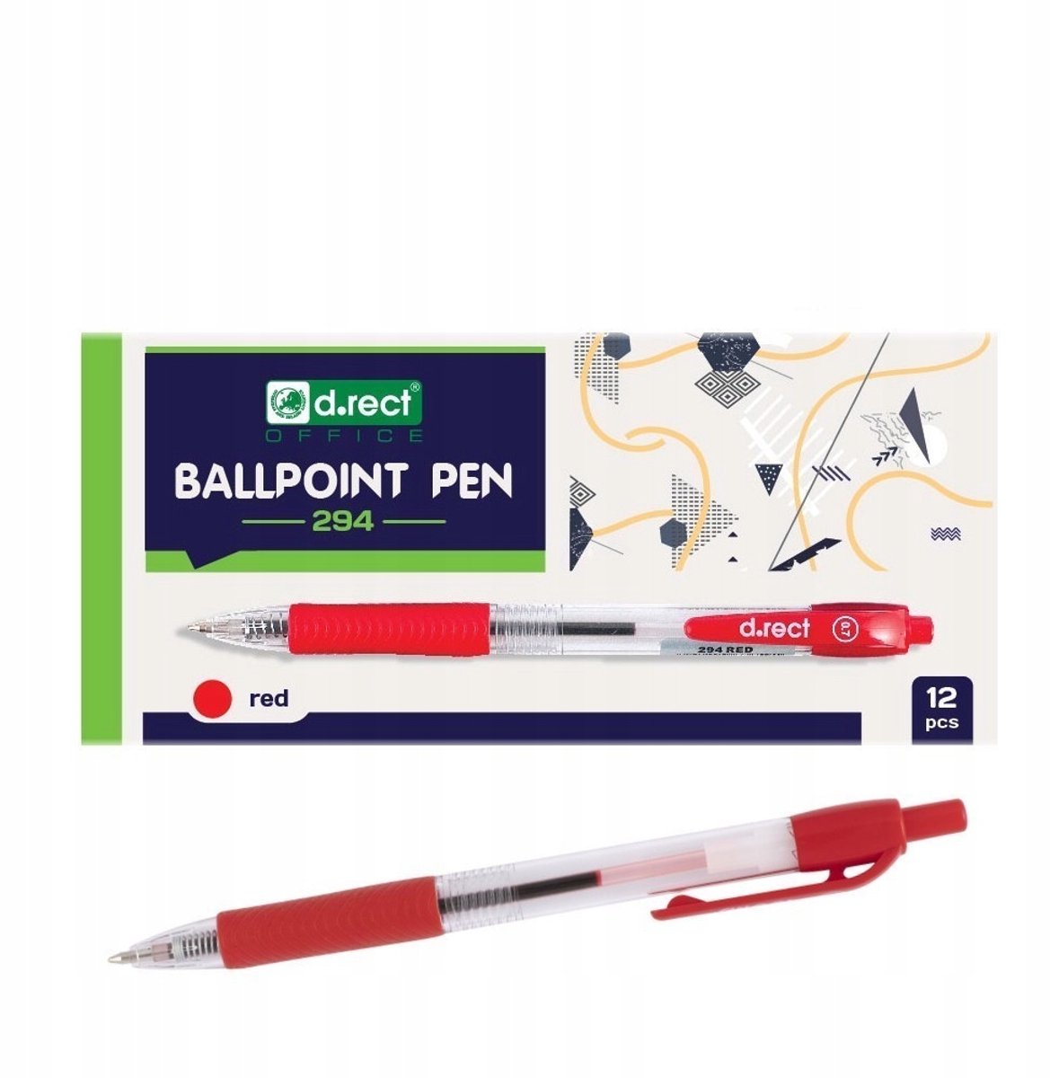 D.RECT ​​Automatische Pen Rood 0,7 mm - Comfortabel Schrijven