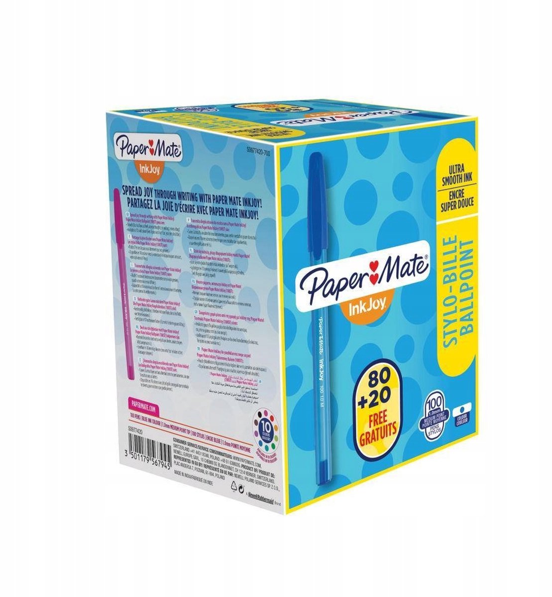 Paper Mate Ink Joy Blauwe Pen - Vloeiend en Intensief Schrijven