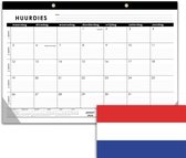 Huurdies® Kalender 2026 – 18 Maanden Bureauplanner & Wandkalender – A3+ Formaat (45x32 cm) – Met Weeknummers, Feestdagen & Notities – Januari 2026 t/m Juni 2027