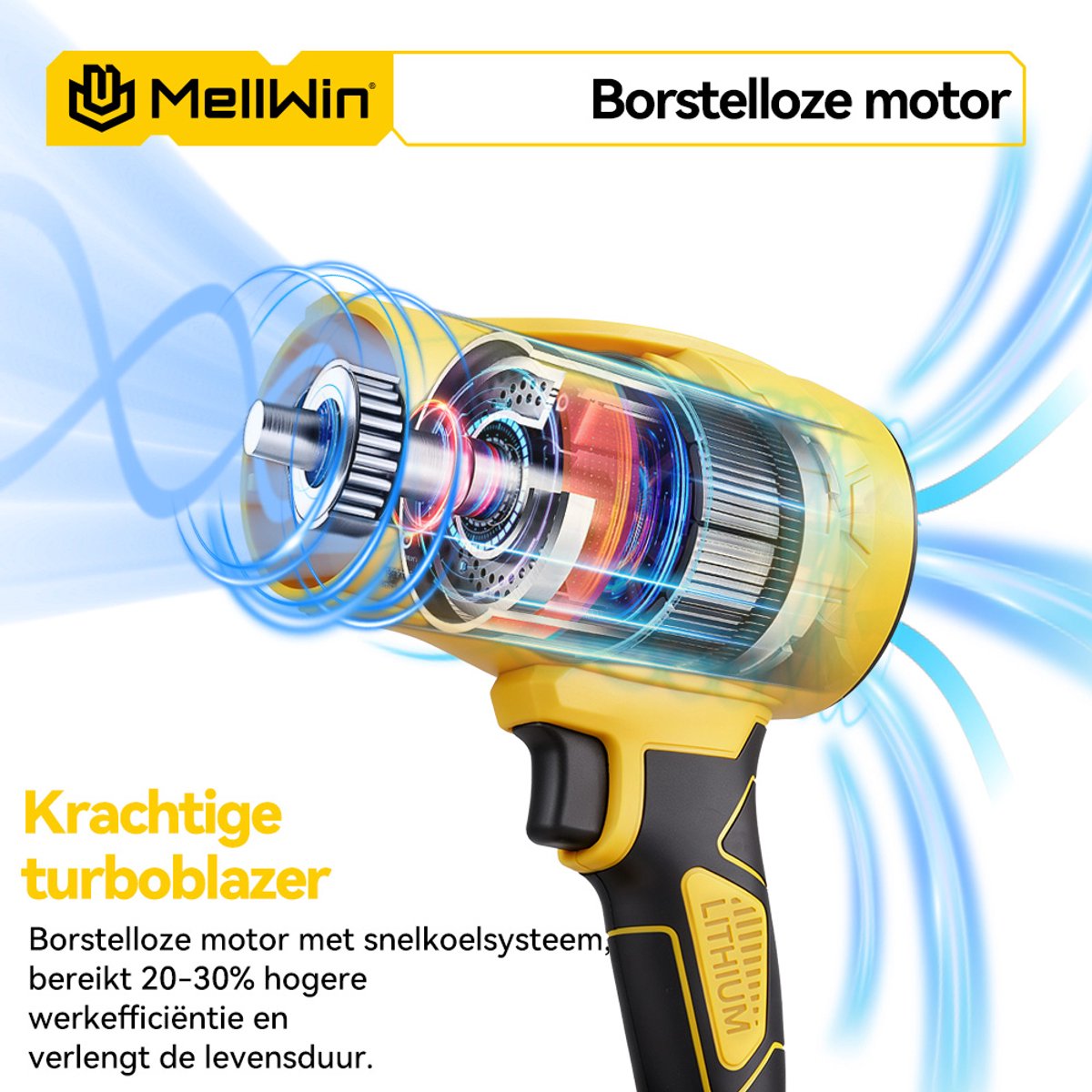 Draadloze Bladblazer Met Accu, Mini Blazer Voor Bladeren, 34000rpm 20m/S, Borstelloze Luchtblazer Voor Auto, Droger, Tuin, Stof, Sneeuw, Hoeken Reiniging(001