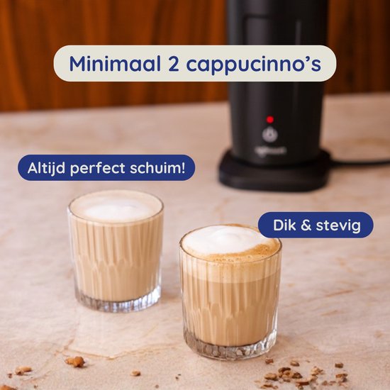 Safecourt kitchen Elektrische Melkopschuimer - PFAS & Teflonvrij - 4-in-1 - Antikleeflaag - Eenvoudige reiniging - Zwart