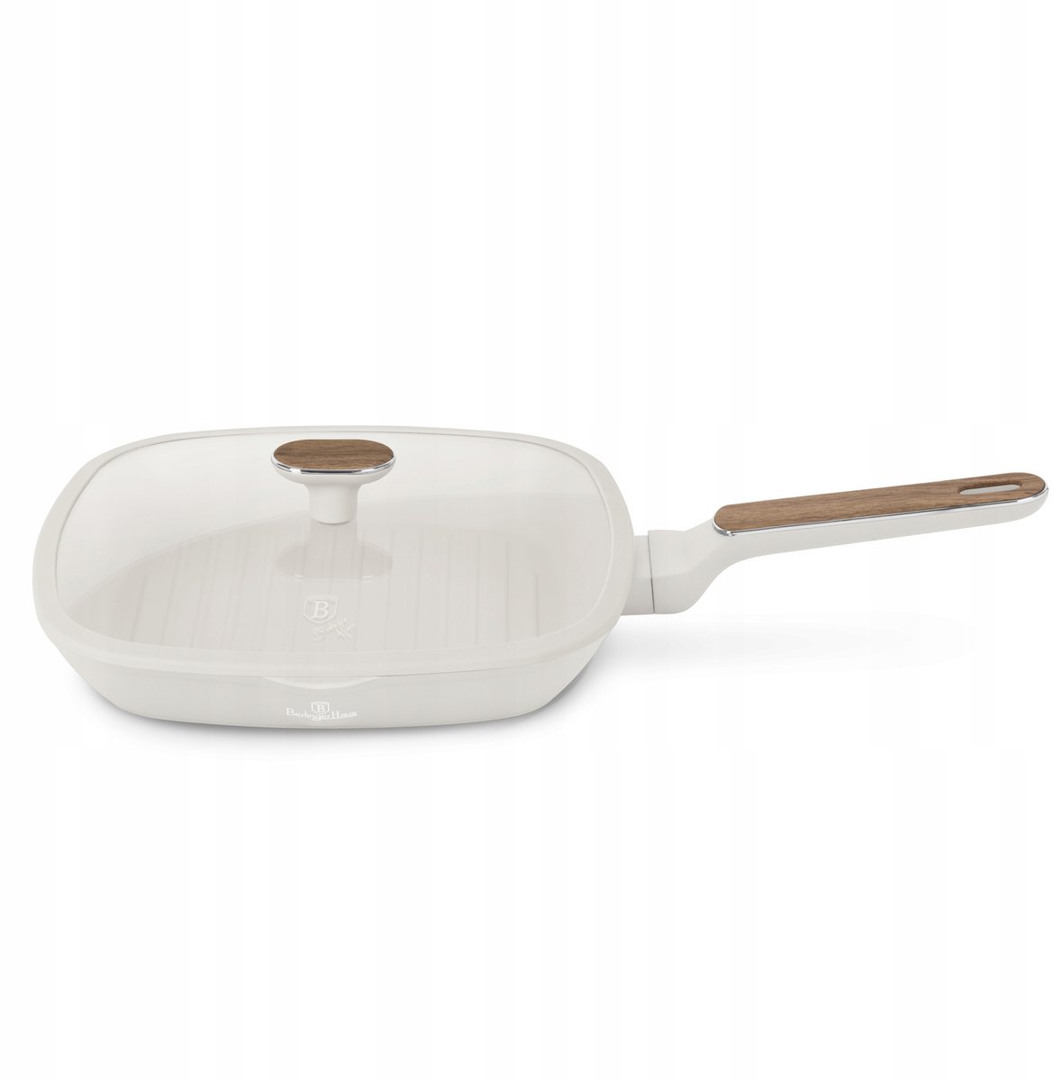 Berlinger Haus 8317 - Grillpan met deksel - 28 cm - Sahara Nordic Collection - houten handvat