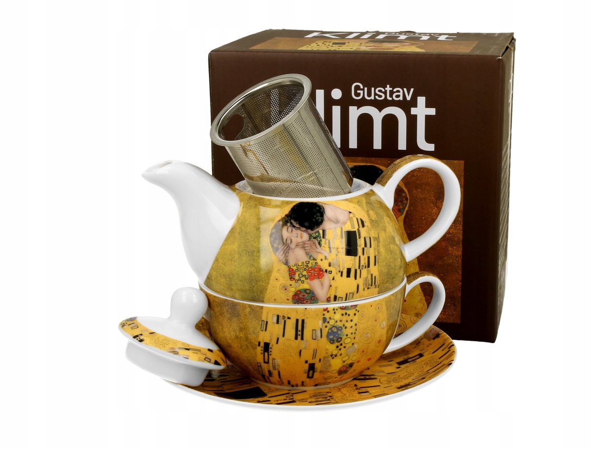 Klimt The Kiss Porseleinen Theepot met Zetgroep - Klassiek Design