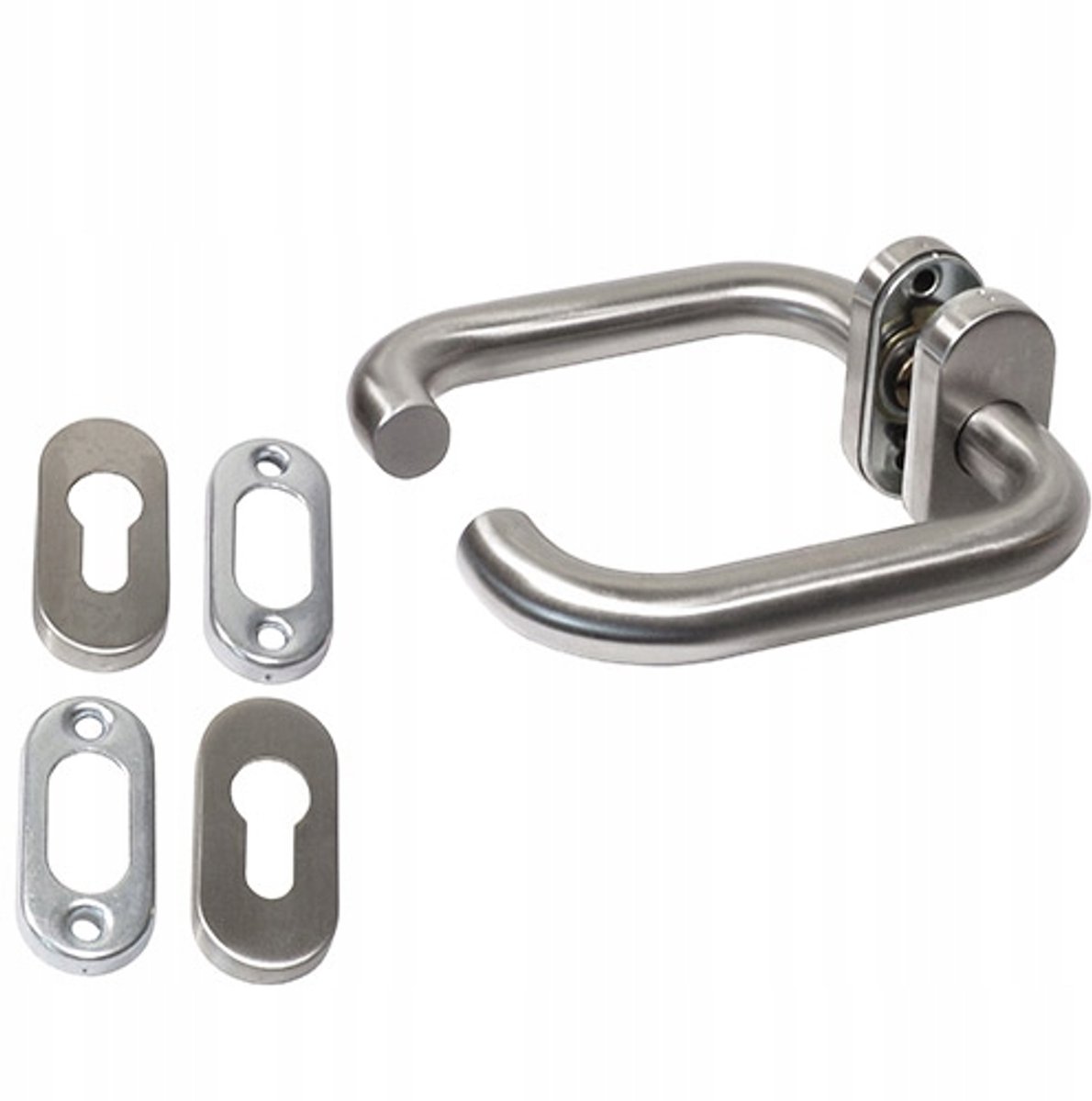 Buitendeurklinkerset ovale rozet 65x31mm mat nikkel